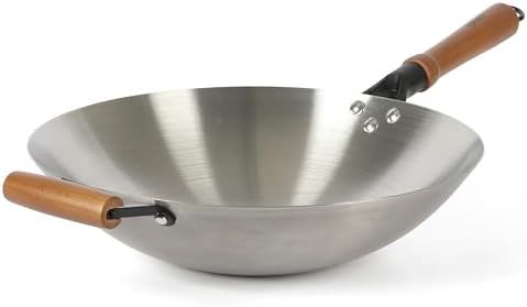 Oster Sangerfield 14 Inch Stainless Steel Wok w/ Wood Handles