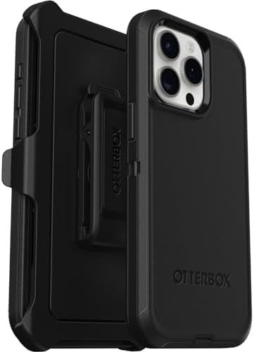 OtterBox Defender Case for iPhone 15 Pro Max, Shockproof, Drop Proof, Ultra-Rugged, Protective Case, 5X Tested to Military Standard, Black