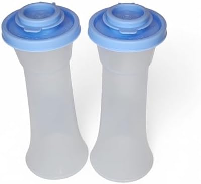 Tupperware Large Hourglass Salt and Pepper Shakers Iris Blue