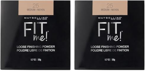 Maybelline Fit Me Loose Setting Powder, Face Powder Makeup & Finishing Powder, Medium, 1 Count (Pack of 2)