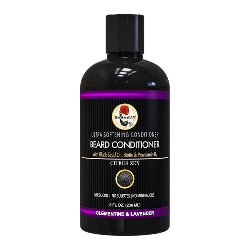 Beard Conditioner - Citrus Lavender - 8 fl. oz. - Sulfate free - with biotin, provitamin B5, Blackseed oil, Jojoba Oil, Natural Ingredients for a Gentle, Deep Cleanse-Strengthening Wash