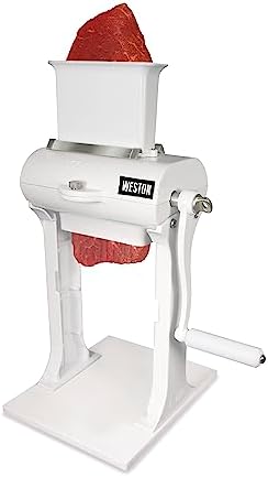 Weston Meat Tenderizer Tool & Heavy Duty Cuber, Quick and Easy Manual Operation For Cuts Up To 4.5†Wide x .75†Thick, Durable Aluminum Construction, Stainless Steel Blades, White (07-3101-W-A)