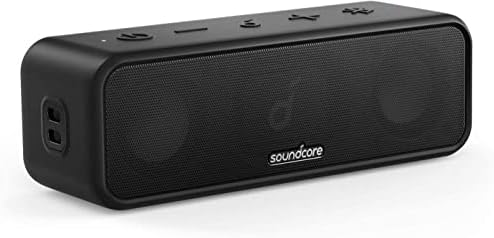 Soundcore Anker 3 Portable Bluetooth Speaker - Wireless, IPX7 Waterproof, 24H Playtime, Pure Titanium Diaphragm Drivers, PartyCast, BassUp, Custom EQ App - for Home, Shower, Outdoor, and Beach
