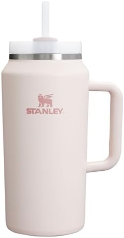 Stanley Quencher H2.0 Tumbler with Handle & Straw 64 oz | Flowstate 3-Position Lid | Large Capacity for Travel & Sports | Insulated Stainless Steel Cup | BPA-Free | Rose Quartz 2.0