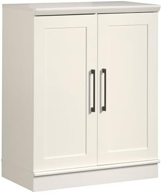 HomePlus Small Kitchen Pantry Storage Cabinet with Adjustable Shelves, Laundry Bathroom Storage Cabinet, Soft White Finish