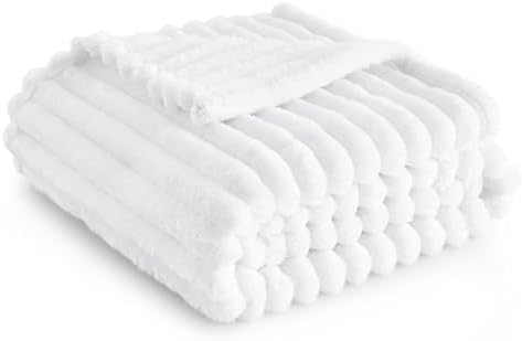 Bedsure White Throw Blanket for Couch - GentleSoft Cozy Soft Blankets for Women, Cute Small Throws for Girls, 50x60 Inches