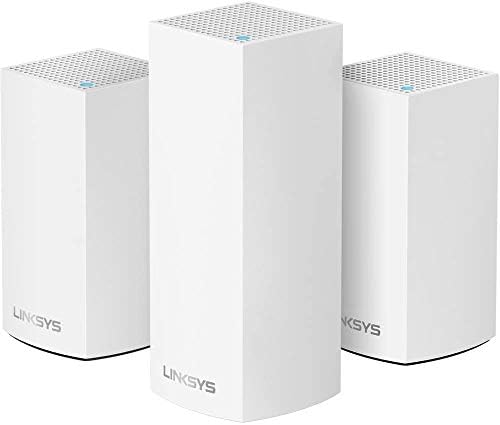 Linksys WHW0203 Velop Home Mesh Wi-Fi System Bundle (Dual/Tri-Band Combo) - Wi-Fi Router/Wi-Fi Extender for Whole-Home Mesh Network (3-Pack, White)