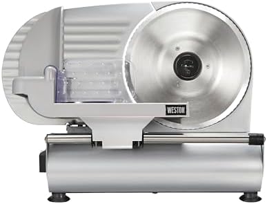 Weston Electric Meat Cutting Machine, Deli & Food Slicer, Adjustable Slice Thickness, Non-Slip Suction Feet, Removable 9†Stainless Steel Blade, Easy to Clean