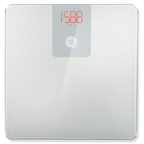GE Digital Scale Body Weight: Bluetooth Bathroom Scales for Weight and BMI Accurate Body Weighing with App for People - 400lb Electronic Scale Silver Grey