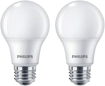 PHILIPS LED Frosted Dimmable, Warm Glow Effect A19 Light Bulb - Pack of 2 - EyeComfort Flicker Free - 8.8W = 60W - 800 Lumen - Soft White (2700K) - E26 Base - Indoor - Title 20