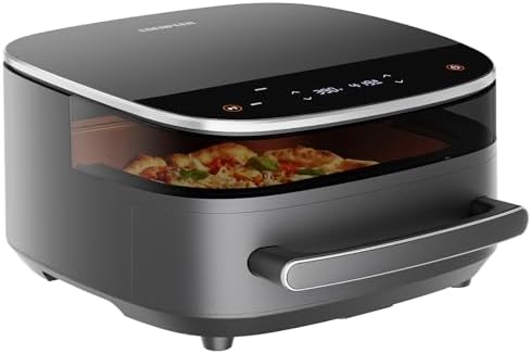 Extra Large Air Fryer,11-IN-1 6 QT 450F Air Fryer with Superior Airflow, Dual Heat Source Technology, Smart Digital Wide Fryer with PFAS Free Basket, Fits a 12" Pizza or 33 Chicken Wings