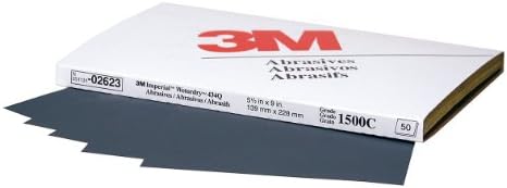 3M 02623 Imperial Wetordry 5-1/2" x 9" 1500C Grit Sheet (Pack of 5)