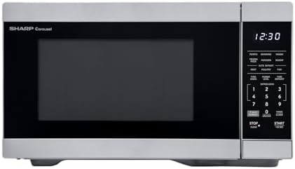 SHARP Countertop Microwave Oven Compatible with Alexa Orville Redenbacher's Certified with Removable 12.4" Carousel Turntable, 1000 Watt, 1.1 Cubic Feet, Stainless Steel