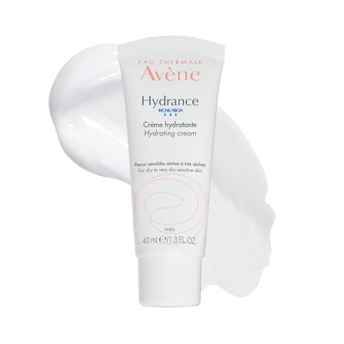 Avène Hydrance RICH Hydrating Cream, Daily Face Moisturizer, Soothes feelings of skin tightness & discomfort associated with dryness, Dry skin moisturizer, Non-Comedogenic, 1.3 Oz