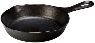 Lodge 6-1/2 Inch Cast Iron Pre-Seasoned Skillet β Signature Teardrop Handle - Use in the Oven, on the Stove, on the Grill, or Over a Campfire, Black