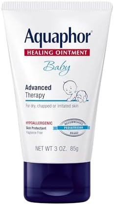 Aquaphor Baby Healing Ointment - Advanced Therapy for Chapped Cheeks and Diaper Rash, 4 Tube Pack