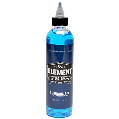 Tattoo Stencil Transfer Gel Blue Applicator Lotion 8oz Bottle Smooth Clean Transfer For Real Tattoos Professional Long Lasting Crisp Stencil Application Artist Grade