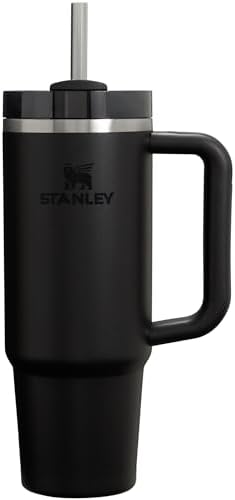 Stanley Quencher H2.0 Tumbler with Handle and Straw 30 oz | Flowstate 3-Position Lid | Cup Holder Compatible for Travel | Insulated Stainless Steel Cup | BPA-Free | Black 2.0