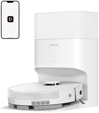 dreame D20 Plus Robot Vacuum and Mop, 13,000Pa Suction, Self-Emptying with 5L Dust Bag, DuoBrush for Pet Hair, LDS Mapping, App & Voice Control, 5200mAh Battery, Ideal for Hard Floors & Carpets