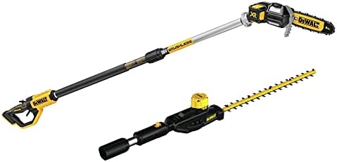 DEWALT 20V MAX* Pole Saw and Hedge Trimmer Attachment, 15-foot Reach, Brushless, Tool-Only (DCPS620B & DCPH820BH)