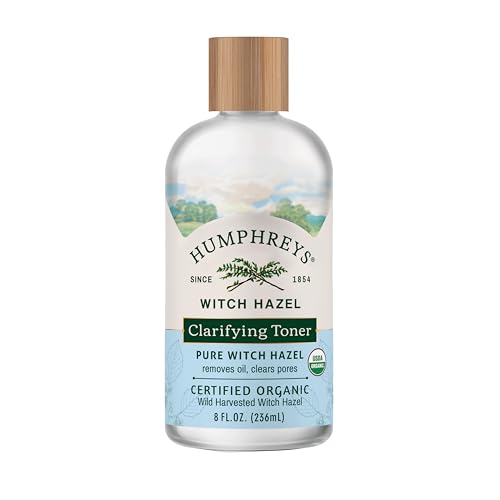 Humphreys Clarify Witch Hazel Organic Toner, Clear, 8 Oz ( Pack of 1)