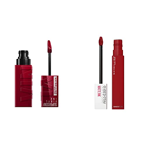 MAYBELLINE Super Stay Matte Ink Liquid Lipstick Makeup, Long Lasting High Impact Color & Super Stay Vinyl Ink Longwear No-Budge Liquid Lipcolor Makeup
