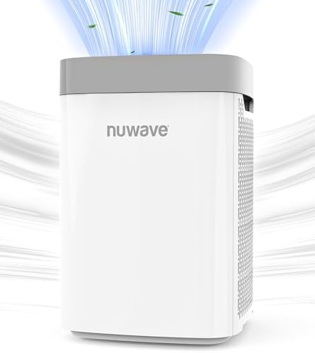 Nuwave Portable Air Purifier for Large Room up to 1361 Sq Ft with PM 2.5 Display Air Quality Sensor, H13 True HEPA Air Filter Remove 99.97% of Pets Hair Odor Dust Smoke with Double-sided Air Intake