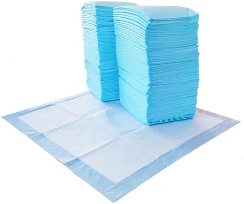 Amazon Basics Absorbent Puppy Pads for Potty Training and Incontinence, 5-Layer Leak-Proof Design, Quick-Dry Surface, Regular Size, 22 x 22 Inch, Scented, Pack of 100, Blue & White