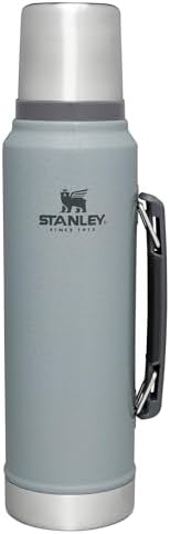 Stanley Classic Vacuum Insulated Wide Mouth Bottle - Hammertone Silver - BPA-Free 18/8 Stainless Steel Thermos for Cold & Hot Beverages - 1.1 QT