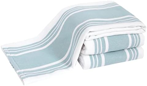 All-Clad Dual-Purpose Kitchen Towels: Highly Absorbent, Super Soft Long Lasting - 100% Cotton, 17"x30" Dish Towels for Cleaning & Drying Dishes, Pans, Glassware, or Countertops, (3-Pack), Rainfall