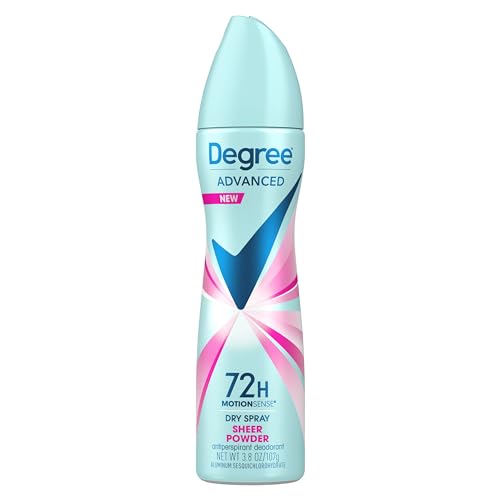 Degree MotionSense Dry Spray Antiperspirant, Sheer Powder 3.8 oz (Pack of 12)