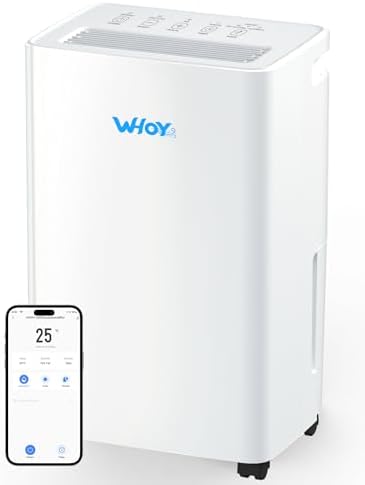 Dehumidifier for Home, 2500-3000 Sq Ft, 60 Pints Max. Smart Compressor, Smart App-Controlled, With Drain Hose, Child Lock, Idea for Bedrooms, Basements, Laundry