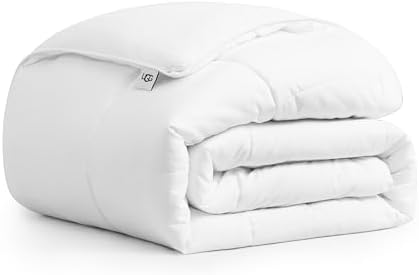 UGG Full/Queen Comforter Duvet Insert Cooling Lightweight Down Alternative Hypoallergenic Washable Quilted Fluffy Comforter Blanket with Corner Tabs for Duvet Cover, Full/Queen, White (Danielle)