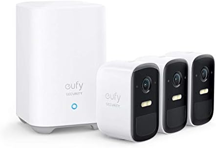 eufy Security, eufyCam 2C 3-Cam Kit, Wireless Home Security System with 180-Day Battery Life, 1080p HD, IP67, Night Vision, No Monthly Fee (Renewed)