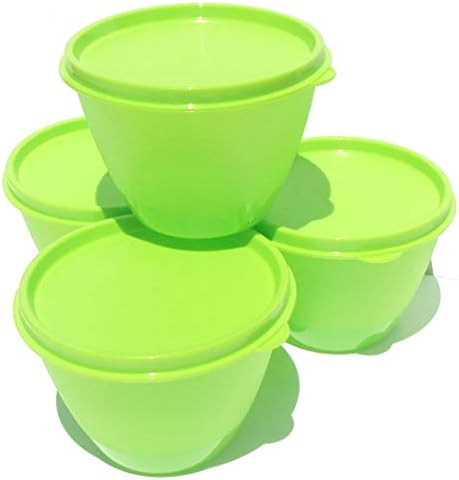 Tupperware Set of 4 Refrigerator Bowls 14 oz in Green