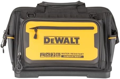 DEWALT Tool Bag, Water Resistant, Hard Bottom, 16-inch, Professional Tool Tote (DWST560103)