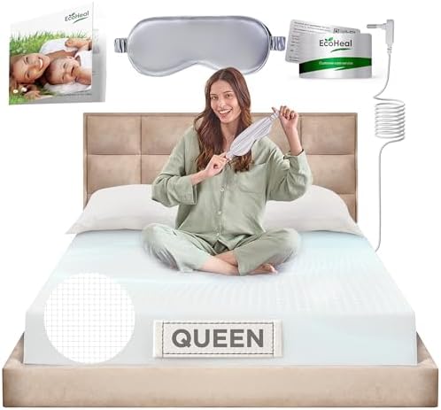 Earth Grounding Sheets Queen Size with 12% Silver Fiber & 4% Silk & 84% Cotton - White - SGS Quality Certified Grounded Well Bed Sheet - Conductive Fitted Sheet for Better Sleep