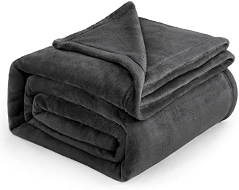 Bedsure Fleece Blankets King Size Dark Grey - Bed Blanket Soft Lightweight Plush Cozy Fuzzy Luxury Microfiber, 108x90 inches