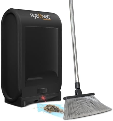 EyeVac Pro Touchless Vacuum Automatic Dustpan - Ultra Fast & Powerful - Great for Sweeping Salon Pet Hair Food Dirt Kitchen, Corded Canister Vacuum, Bagless, Automatic Sensors, 1400 Watt (Black)