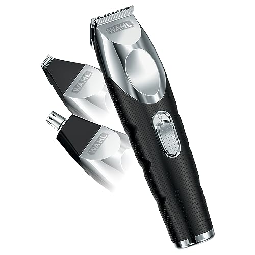 Wahl Groomsman Pro All in One Beard Trimmer for Men, Mens Beard Trimmer Rechargeable Cordless Hair Trimmer, Includes 3 Attachment Heads for Beard, Nose, & Ear Hair Trimming - Model 5617