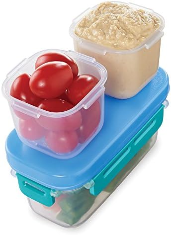 Rubbermaid LunchBlox Leak-Proof Snack Pack Lunch Containers, Blue