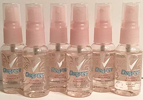 Degree Classic Romance Body Mist Spray Travel Size 6 Count 1 fl.oz. Each