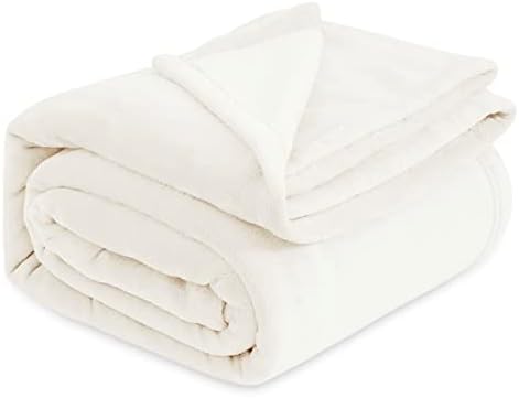 Bedsure Fleece Blankets King Size Cream - Bed Blanket Soft Lightweight Plush Cozy Fuzzy Luxury Microfiber, 108x90 inches