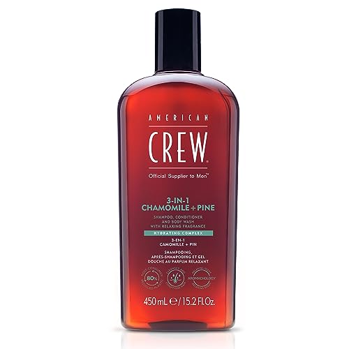 AMERICAN CREW 3-IN-1 CHAMOMILE + PINE Shampoo, Conditioner and Body Wash, 15.2 Fl Oz (Pack of 1)