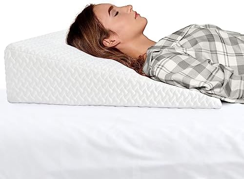 Milliard Wedge Pillow for Sleeping, Acid Reflux, Heartburn, and GERD, with Memory Foam Top, Breathable and Removable Washable Cover (7.5 in Height by 25 in Wide)