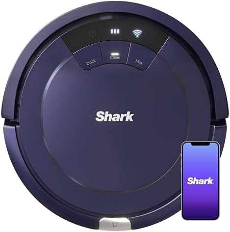 SHARK RV765 ION Robotic Vacuum, Wi-Fi Connected, 120min Runtime, Compatible with Alexa, Multi-Surface Cleaning, Deep Royal Blue (Renewed)