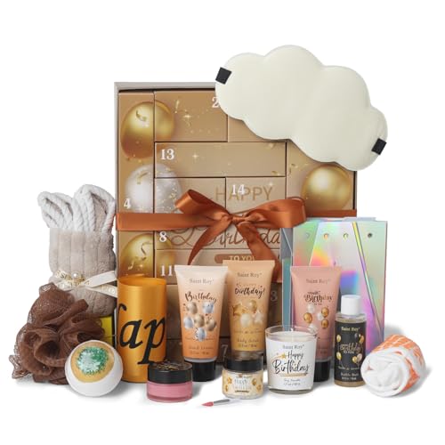 Birthday Gifts for Women & Men,Happy Birthday Surprise Box, 14pcs Luxury Spa Gifts, Gift Box for Mens Unique with Hand Cream, Holiday Advent Calendar, Skin Care Gift Sets for birthday