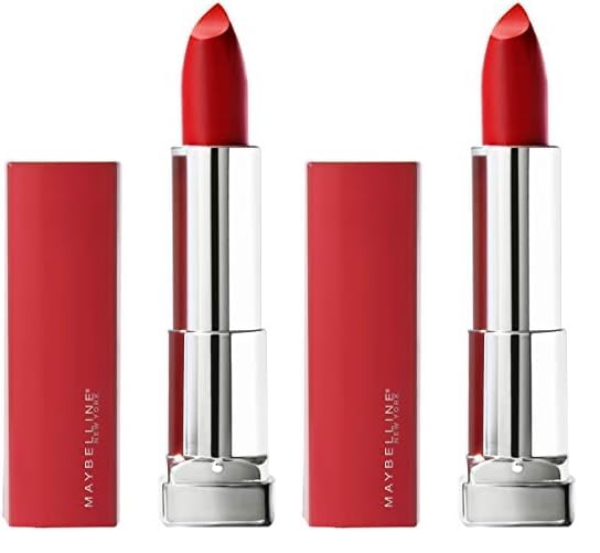 Maybelline New York Color Sensational Made for All Lipstick, Crisp Lip Color & Hydrating Formula, Red For Me, Red, 0.06 oz (Pack of 2)