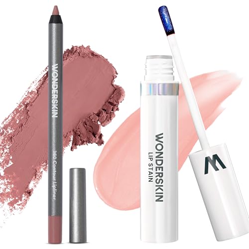 Wonderblading Lip Stain Peel Off Masque (Adore) with 360 Contour Lipliner (Blush)