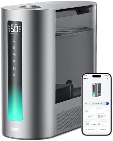 Dreo 6L Humidifiers for Bedroom, Smart Warm & Cool Mist for Large Room, 60Hr Quiet Runtime for Baby, Plant, Humidity Sensor, Indicator Light, 12H Timer, Google/Alexa, HM713S